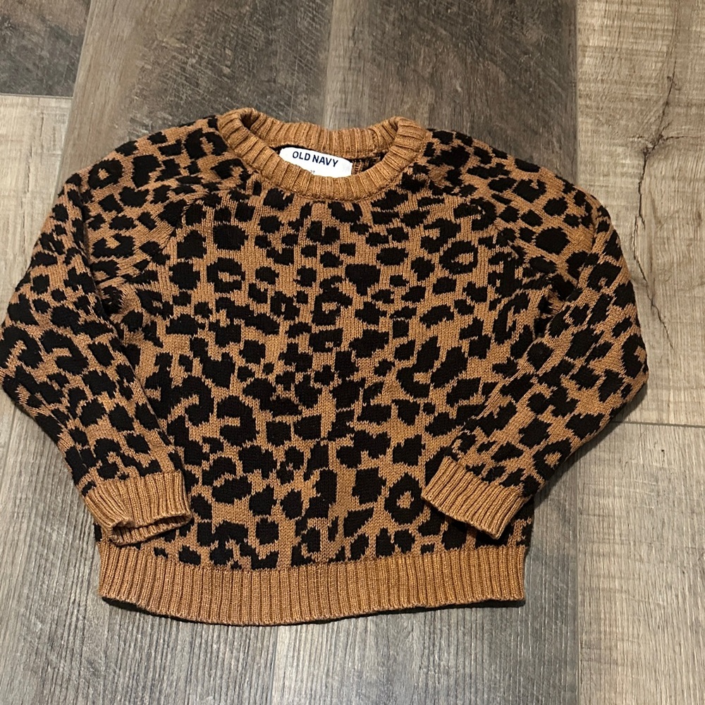 Old Navy Toddler Animal Print Sweater - Brown and Black
